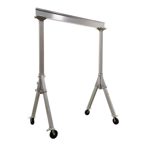 Vestil FHA-4-15-10-ALO 15 x 10 ft. 4000 lbs Capacity Aluminum Fixed Gantry Crane with Phenolic Locking Casters, Silver