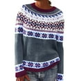 thumbnail image 2 of Fznquz Fall Women's Sweater Crewneck Long Sleeve Sweater Casual Loose Knitted Plus Size Gray Winter Clothes for Women, 2 of 4