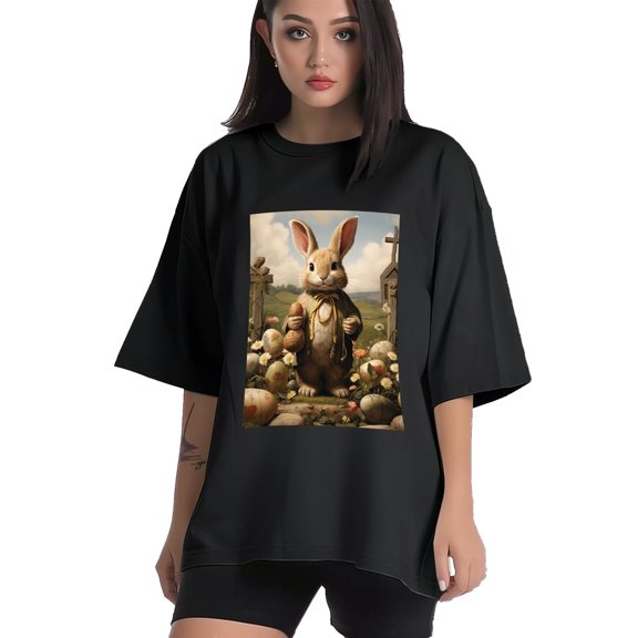 Plus Size Shirt for Women Black Tops for Women Short Sleeves Shirt for Women Easter T Shirt Crewneck Shirt for Women XS