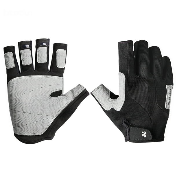 Anself Climbing Gloves Unisex Sport Gloves Half-Finger Climbing Gloves For Outdoors Mountain Climbing Hiking Fishing Black S