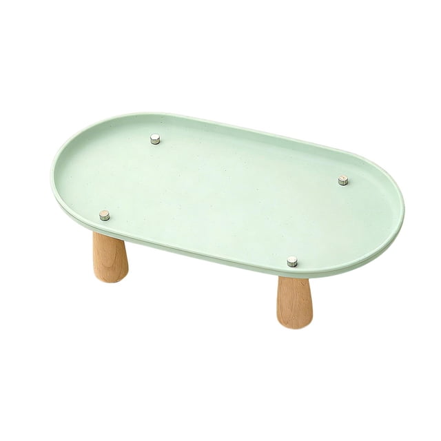 Soporte elevado para comedero de gatos, soporte de madera con patas, estante lavable para cuencos, antivómitos. Verde 31cmx17cm
