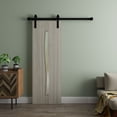 thumbnail image 2 of Modern Barn Door 24 x 96 in - LUNO 2003 Oak - 6.6FT Rail Track Heavy Hardware Set - Solid Panel Interior Doors, 2 of 5