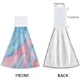 thumbnail image 4 of GZHJMY Abstract Fluid Marble Pastel Fingertip Hand Towel Set of 2 Ink Marble Kitchen Hanging Tie Towel Blue Pink Soft Absorbent Hand Towels for Bathroom Accessories, 4 of 7