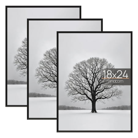 Sindcom 18x24 Picture Frames  Gallery Wall Poster Frames Set of 3  Black
