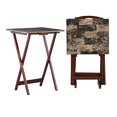 thumbnail image 1 of Linon Home Decor Tray Table Set, Faux Marble, Brown, 1 of 5