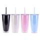 thumbnail image 3 of Matsuzay Taza de café de doble pared, taza de paja, vaso para beber, suministros de viaje de 750ml Cocina y Comedor Rosa claro 750ml, 3 of 6