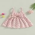 thumbnail image 2 of Bébé Fille Robe Slip Spaghetti Bretelles à Carreaux Bowknot A-line Robe, 2 of 8