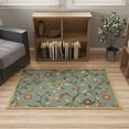 thumbnail image 6 of Ottomanson 2'7" x 5' Area Rug – Non-Slip Low Pile Stain Resistant Rug for Bedroom & Entryway, Floral Seafoam Green, 6 of 7