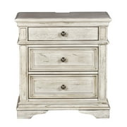 Highland Park Rustic Ivory Wood 3-drawer Nightstand