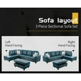 thumbnail image 3 of Golden Furniture 3PCS L Shape Faux Leather Sectional Sofa Set, Living Room Sofa Set with Storage Ottoman and Matching Pillows, 3 of 6