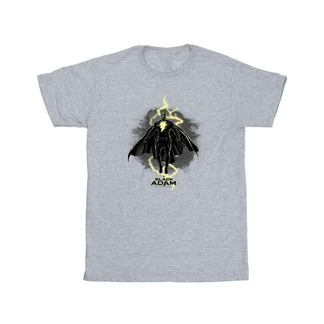 DC Comics T-Shirt en Coton pour Filles Noir Adam Bolt Flottant