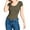 NEW OLIVE, variant on Women's Solid Short Sleeve Scoop Neck Cotton Bodysuit Leotard with Snap Crotch Bottom (TRUE NAVY , M)