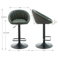 thumbnail image 2 of Drevy Adjustable Swivel Bar Stools Set of 2 Modern Counter Height Barstools with Low Back Leather Upholstered Kitchen Island Bar Chairs with Metal Footrest for Home Bar/Dining Room, Dark Green, 2 of 6