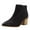 Black, variant on FSJ Women Comfy Stacked Block Mid Heel Ankle Boots Almond Closed Toe Side V Cutout Zip Bootie Dressy Office Shoes Size 9 Camel