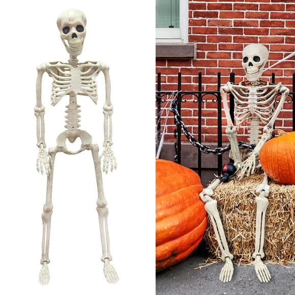 Halloween Skeleton Decorations 3ft Full Body Posable Skeleton Realistic Plastic Movable Joints For Halloween Party Yard House Props Indoor Outdoor Decor