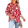 thumbnail image 5 of Xuyuer Plus Size Women Blouses Casual Round Neck 3/4 Sleeve Tops Summer Hollow Out Loose Fitted Blouse for Women 2026, 5 of 6