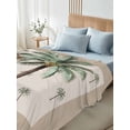 thumbnail image 5 of Palm Trees Flat Sheets Only Twin XL Size, Soft Breathable Bed Top Sheets for Mattress, Brown Tropical Plants Summer Green Luxury Bedding Flat Sheets for Home Hotel Bedroom Bed Protection, 5 of 9