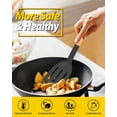 thumbnail image 4 of Bundlepro 2 Packs Silicone Cooking Spatulas,Solid Slotted Turners with Wooden Short Handle, Black, 4 of 6