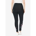thumbnail image 4 of Woman Within Plus Size Tall Stretch-Cotton Knit Pull-On Embroidered Leggings, 4 of 6