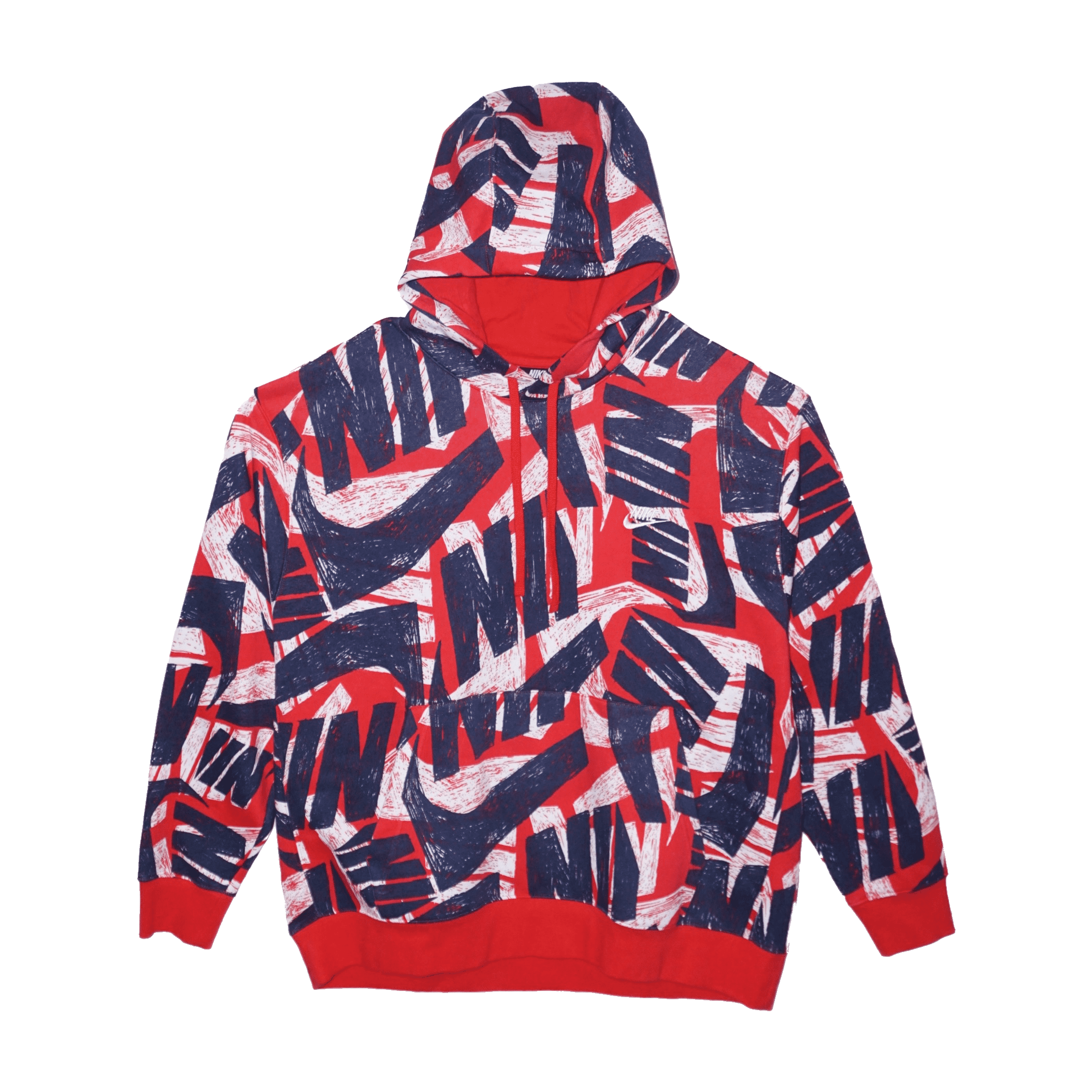 nike men's sportswear allover print futura club pullover hoodie