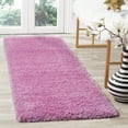 thumbnail image 4 of SAFAVIEH Santa Monica Chelsey Solid Shag Runner Rug, Pink, 2'3" x 7', 4 of 11