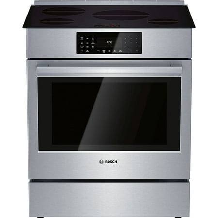 Bosch - 800 Series 4.6 Cu. Ft. Self-Cleaning Slide-In Electric Induction Convection Range - Stainless steel