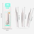 thumbnail image 4 of Professional Blackhead Remover Tools, 3pcs Stainless Steel Whitehead Pointed Tweezers Comedones Acne Precision Sharp Needle Kit Straight Bend Head Tweezer Facial Impurities Zit Removal, 4 of 5