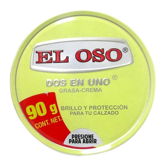 Grasa en crema El Oso Dos en Uno para calzado brillo y protección 90 g