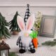 thumbnail image 3 of Rabbit Black and White Checkered Plush Gnome White Bearded Old Man Doll Decoration, 3 of 4