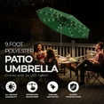 thumbnail image 3 of Four Seasons Courtyard 9’ Polyester LED Patio Umbrella & Steel Pole, Green, 3 of 8
