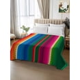 thumbnail image 2 of Mexican Stripes Flat Sheets Only Full Size, Soft Breathable Bed Top Sheets for Mattress, Blue Boho Red Green Orange Art Simple Luxury Bedding Flat Sheets for Home Hotel Bedroom Bed Protection, 2 of 9