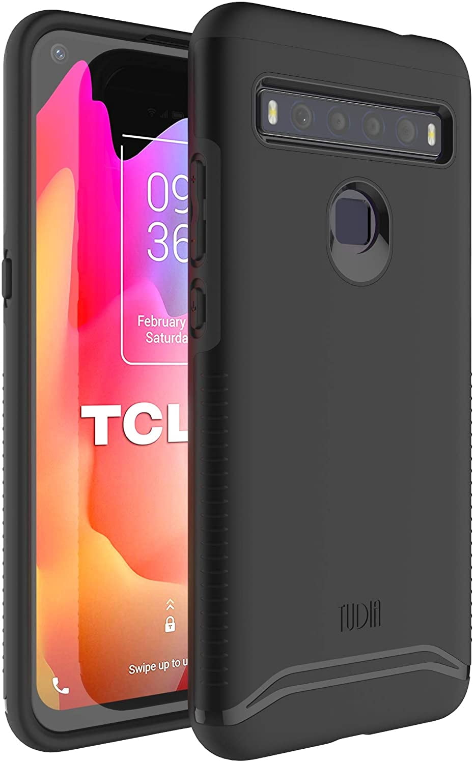 360° Drop Protection Case Full Body Ultra-Thin Soft Silicone Cover KJYF Black Shockproof Bumper Cover Case for TCL 10L Case for TCL 10L Case 6.53 Inch WMA28 