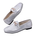 thumbnail image 5 of Satin Bow Pumps,Champagne Dress Heels,Pointed Toe Block Heels,Women Satin Bow Pointed Toe Block Heel Pumps Champagne Slip On Dress Heels for Wedding Party,Silver 9, 5 of 8