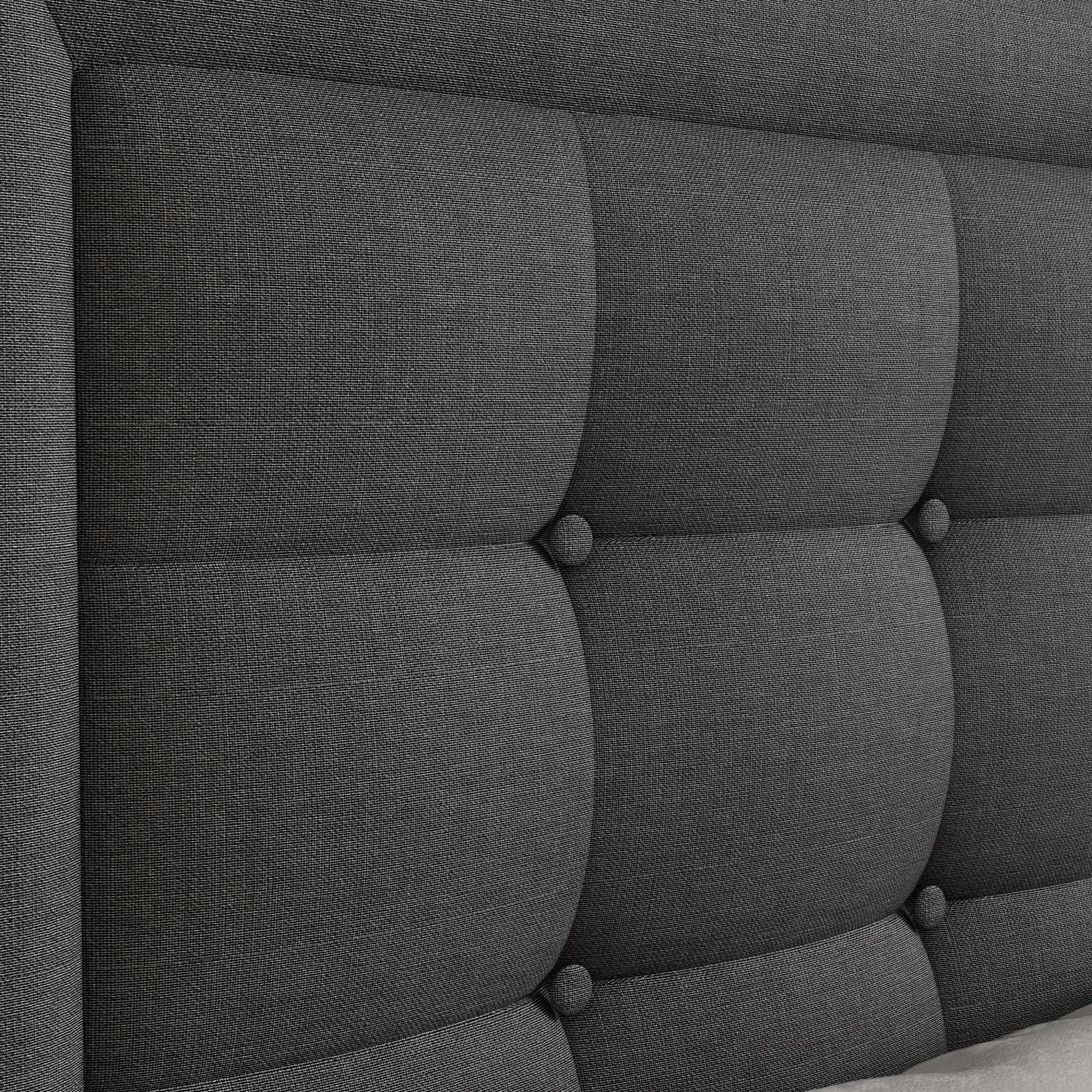 Unizone Full Size Bed Frame with Upholstered Headboard, Modern Tufting Style, Dark Gray