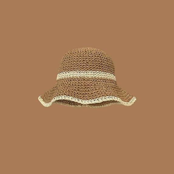Women's Hats , Sunhat , Straw Hat Women Women's Hand-Woven Crochet Straw Sun Hat Wide Brim Floppy Boater Hat for Outdoor Summer Beach Travel Gardening