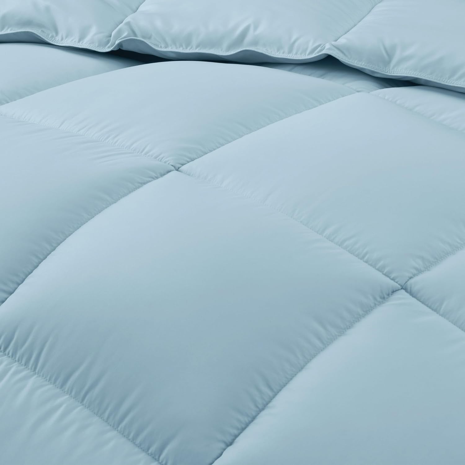 Chezmoi Collection All Season Oversized King Size Down Alternative Comforter - Plush Microfiber Fill - Box Stitch Quilted - Duvet Insert with Corner Tabs (Oversized King, Chambray Blue)