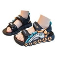 thumbnail image 4 of Linfrsh Girls Sandals Size 1 Kids Toddler Sandals Boys Girls Sandal Comfort Double Buckle Slip On Slippers with Adjustable Back Strap(Black,Size 11.5), 4 of 7