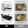 thumbnail image 3 of VIGO Hadyn Modern Black Matte Shell Glass 22 in. L x 14 in. W x 4 in. H Rectangular Vessel Bathroom Sink, 3 of 8