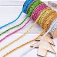 thumbnail image 3 of Nvzi rollos de 10 yardas de cinta decorativa para árbol de Navidad, cuerda con purpurina para colgar, para bodas, cumpleaños, vacaciones, Año Nuevo, decoración del hogar, color amarillo, 3 of 5