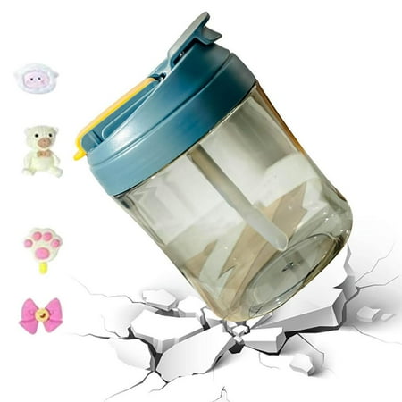 

Cute Water Bottle | 550ml Large Capacity Straw Bottle Fashion Water Bottle with Straw & Lid | Portable Sports Water Bottle Best Graduation Gift for Student Boy Girl