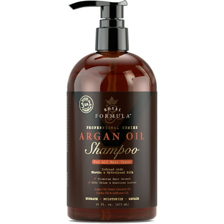 Royal Formula - Argan Oil Shampoo with Biotin for Thinning Hair - Sulfate Free - Volumizing Safe For Colored & Keratin Treated Hair - Regrowth for Men and Women 16 Fl. Oz (Best Drugstore Volumizing Shampoo For Color Treated Hair)