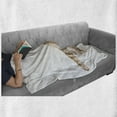 thumbnail image 5 of Cat Soft Flannel Fleece Throw Blanket, Realistic Portrait of a Lying Ginger Kitten with Big Eyes Drawn by Hand, Cozy Plush for Indoor and Outdoor Use, 70" x 90", Multicolor, by Ambesonne, 5 of 5