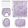 thumbnail image 4 of 4-Piece Bathroom Set with Waterproof Shower Curtain with Non-Slip Bath Mat, U-Shaped Mat & Toilet Lid Cover Pastel Purple Meadow, 4 of 8