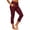 Wine, variant on JIAYUE Women Capri Pants Mid-Low Rise Waist Side Pockets Slim Fit Cropped Trousers for For Outdoor Sport Wear