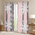 thumbnail image 2 of jejeloiu Merry Christmas Curtains Pack of 2 (42x84 Each),White Xmas Snowflake Curtains Blackout,Pink Gray Striped Lines Bedroom Curtains For Girl,Breathable Home Decor, 2 of 6