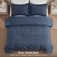 thumbnail image 6 of U by Bedsure Queen Boho Comforter Set, Boho Tufted Shabby Chic Bedding Comforter Set, 3 Pieces Vintage Farmhouse Navy Bed Set for All Seasons, Soft Bedding Set with 2 Pillow Shams, 6 of 10