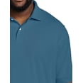 thumbnail image 3 of Big and Tall Essentials by DXL Men's Pique Mesh Short-Sleeve Polo Shirt, Teal, 6XLT, 3 of 6