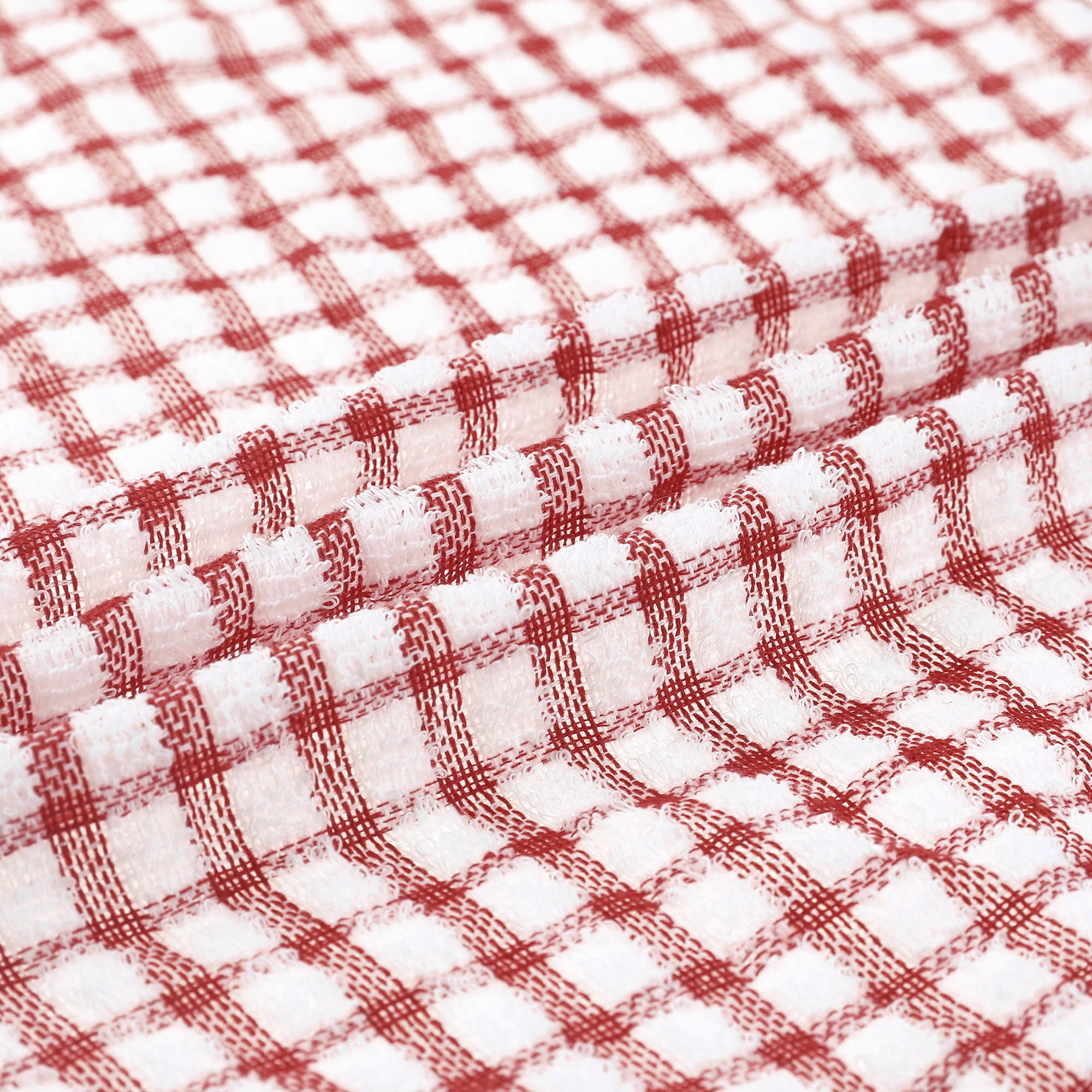 Unique Bargains Cotton Checkered Kitchen Dish Cloth Washable,11" x 16" Red/Blue 12 Pack