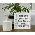 thumbnail image 6 of Zomyto 7x7 IN Christian Wooden Box Sign Desk Decor, May God Bless This Home and All Who Enter Sign, 6 of 6