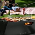 thumbnail image 3 of Portable BBQ Grill 3.5mm Cooking Bars Foldable Charcoal Grill for Outdoor Barbecues Camping Traveling Picnics Garden Beach Party Black, 3 of 12